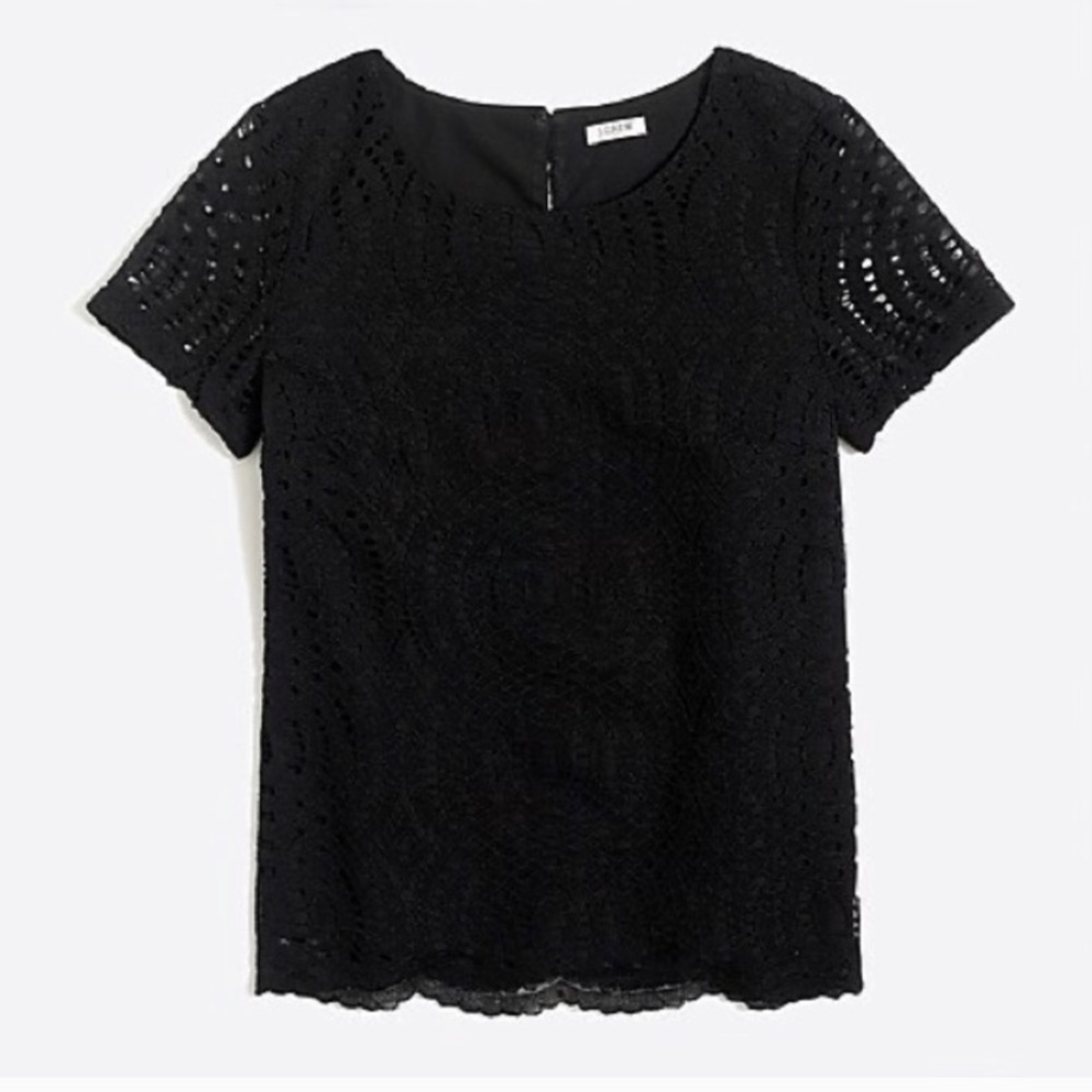 J Crew Black Lace Blouse
